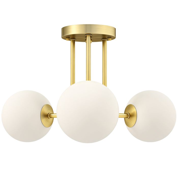 CALDRESSA Ceiling Fixture with Globe Shades, Modern 3 Light and G9 Sockets - Gold