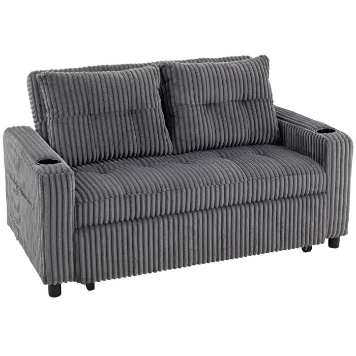 VEXLORN Fabric 2 Seater Clikc Clack Sofabed - Charcoal Grey