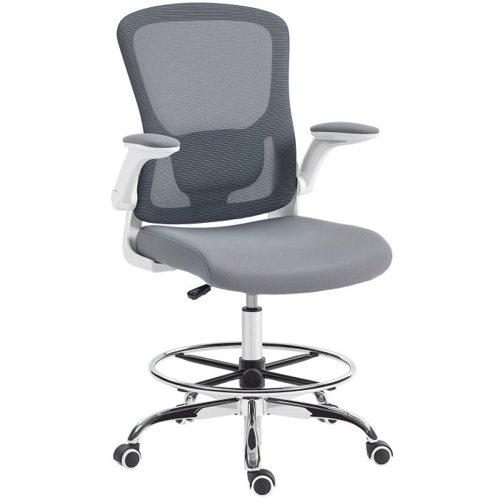 WYNLORRA Fabric Office Chair with Adjustable Lumbar - Charcoal Grey