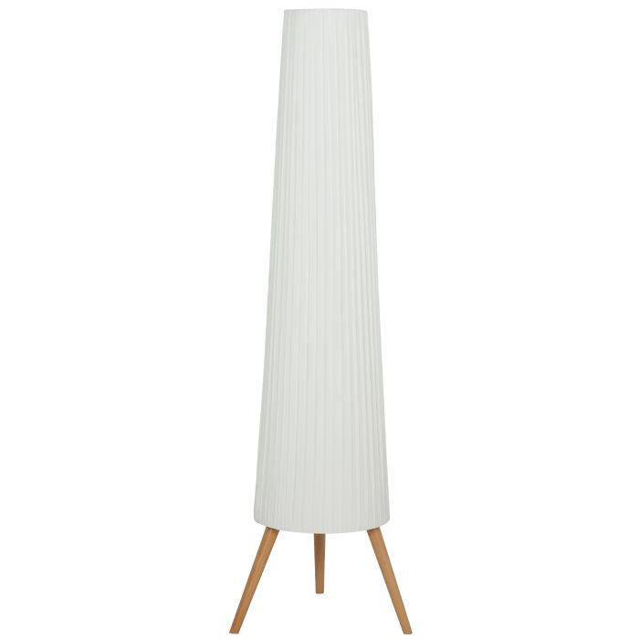 OVRANDEL Tripod Floor Lamp with Foot Switch and Fabric Shade - White