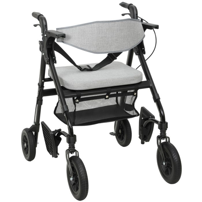 VORALISSE Rollator Walker Wheelchair with Seat - Grey