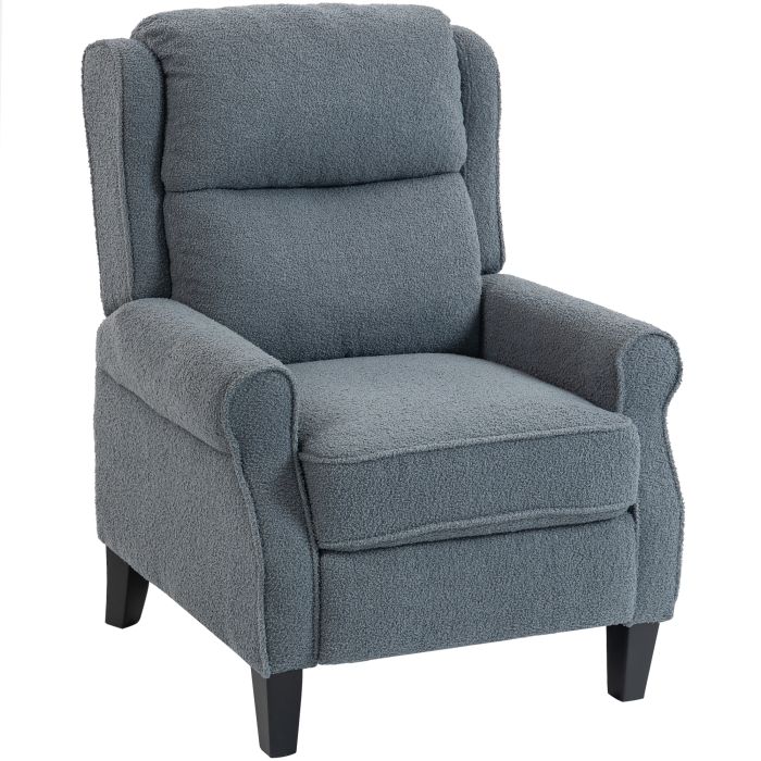 VENTHOR Fabric Recliner Armchair with Extended Foortrest - Grey