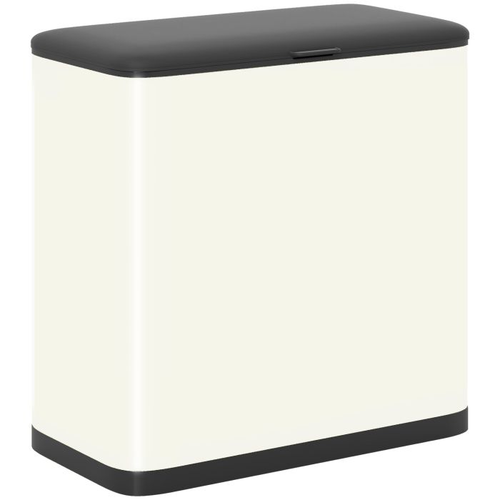 SELVONIX 8L Hanging Rubbish Bin with Lid and Removable Inner Bucket - Cream