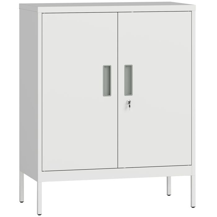 ARVANIX Metal Filing Cabinet with Lock and Adjustable Shelves - White