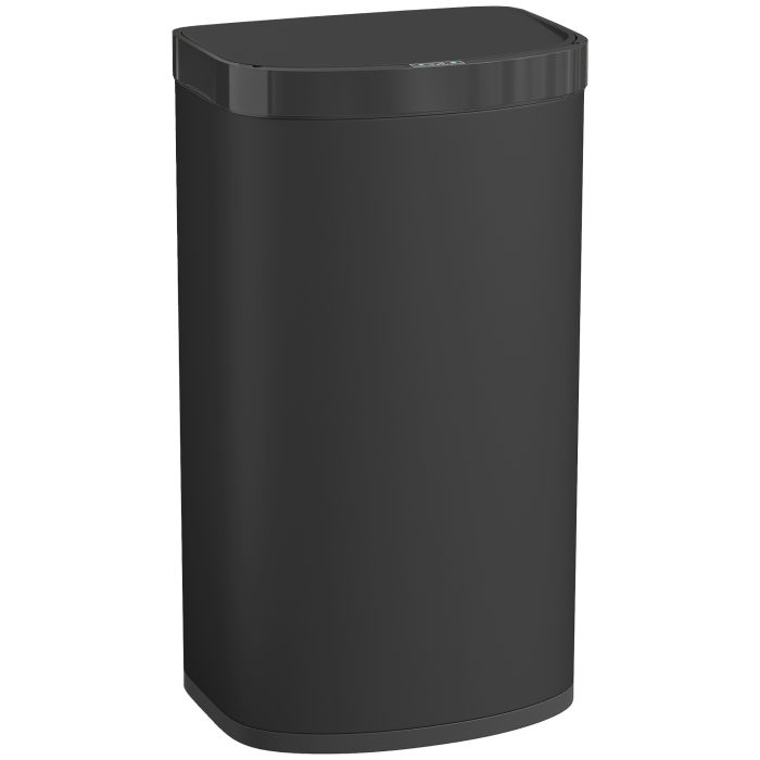 MERQUILL 55L Sensor Rubbish Bin with Soft Close Lid, Automatic Touchless Sensor and Fingerprint Resistant - Black