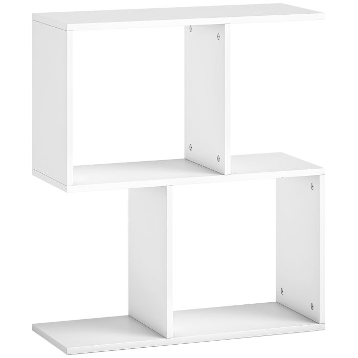 WYRLANTH 3-Tier Narrow Side Table with Storage Shelves and S-Shaped - White