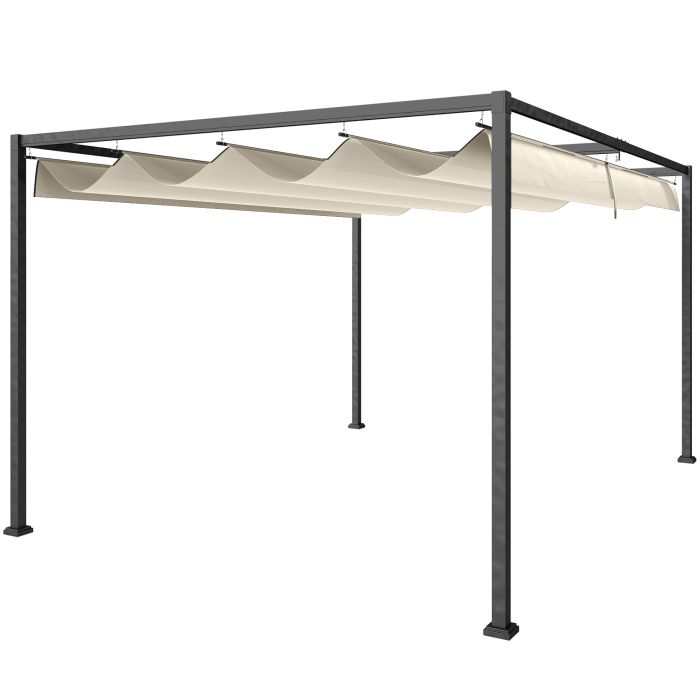 ELVAUX Metal Metal Pergola - Cream White