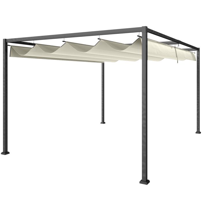 ELVEOS Metal Metal Pergola - Cream White