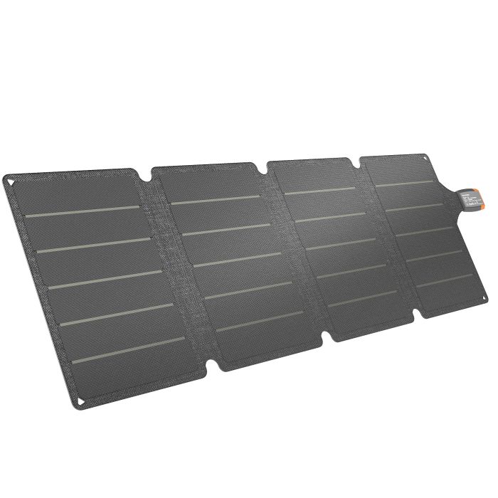 BARNHAM 36W Foldable Portable Solar Panel Charger with USB A and USB C Ports - Grey and Orange
