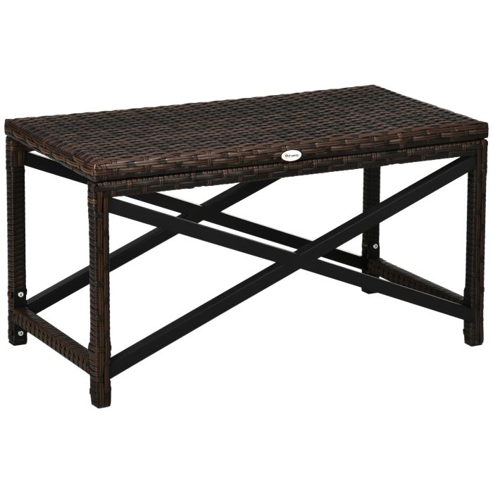 ZENON Rattan Rattan Garden Side Table - Brown