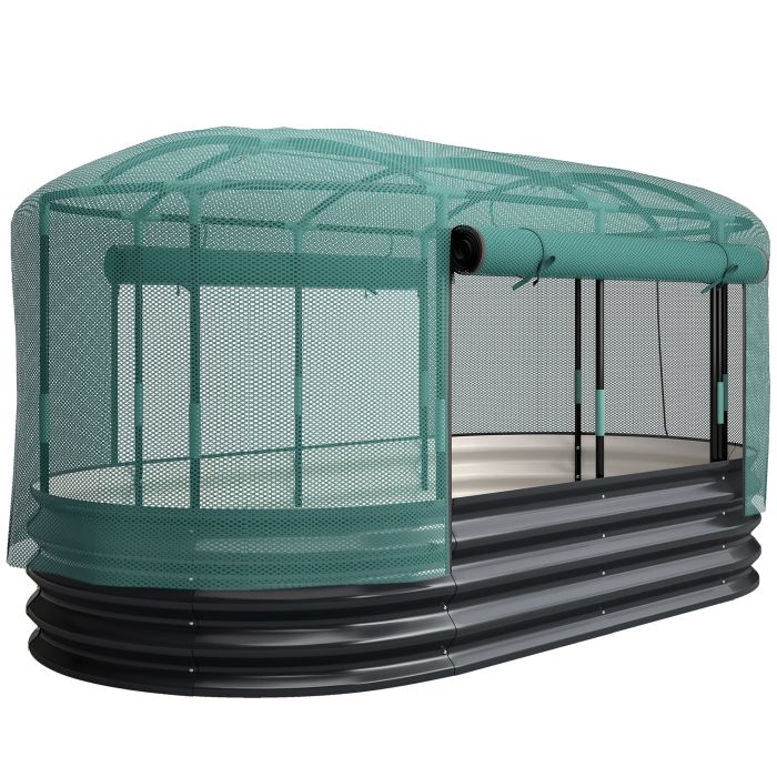 RIVORE Metal Galvanised Raised Garden Bed - Dark Grey