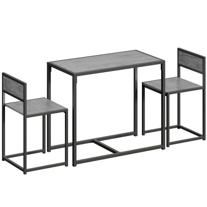 ORIIGN Wooden Table and Stool Set - Grey