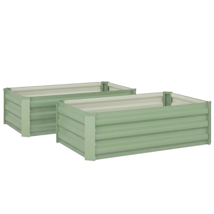Luxwold Light Green Steel Planter Set of 2 - 60cm
