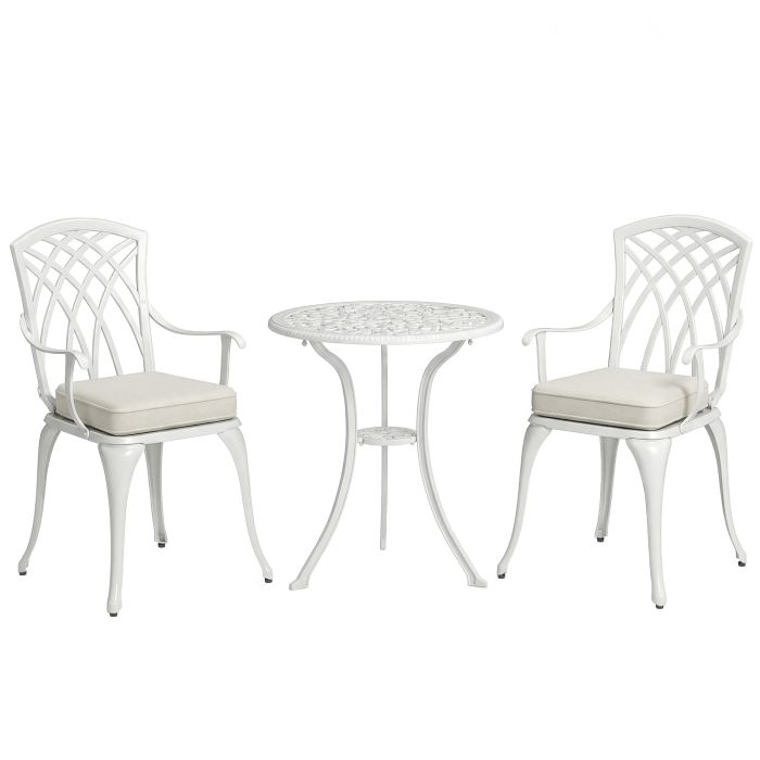 Luxheir White Aluminium Table and Chair Set - 60cm
