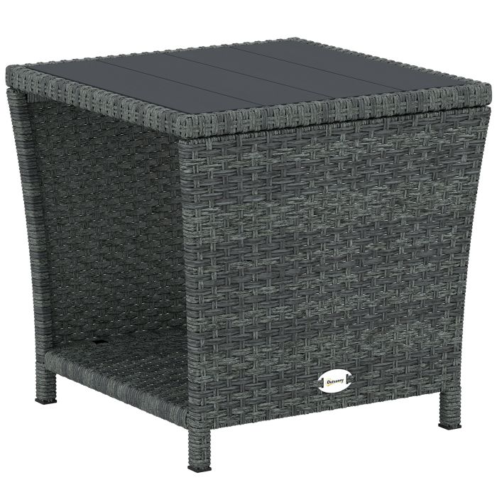 Glybury Grey PE Rattan Garden Coffee Table - 45cm