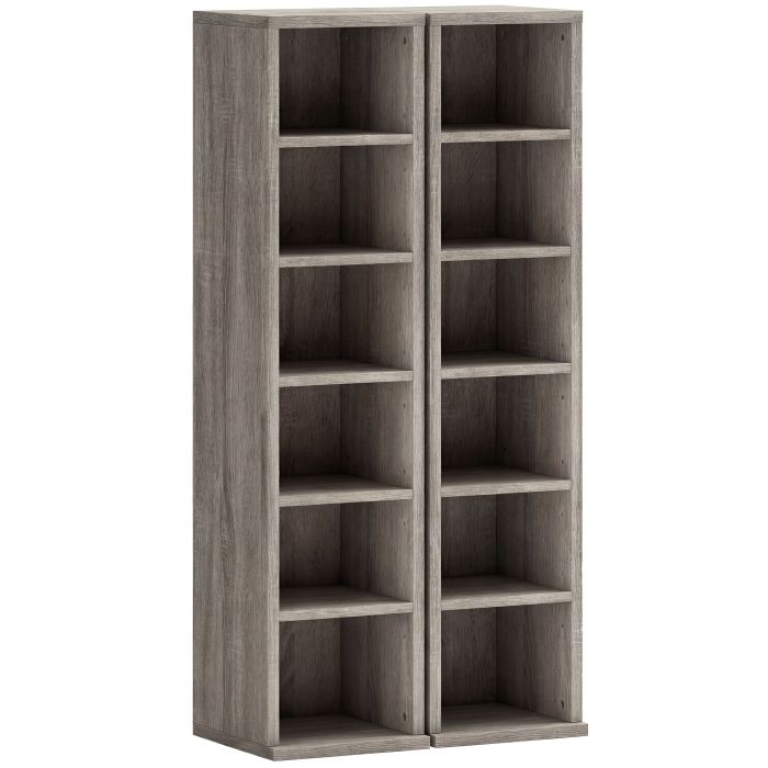 Winheir Distressed Grey Particle Board Bookcase Set of 2 - 21cm