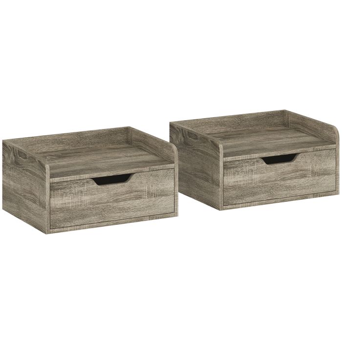 Yordene Grey Bedside Table Set of 2 - 40cm