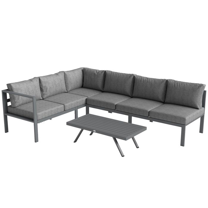 Evoeth Dark Grey Aluminium 3 Pieces Corner Sofa Set - 170cm