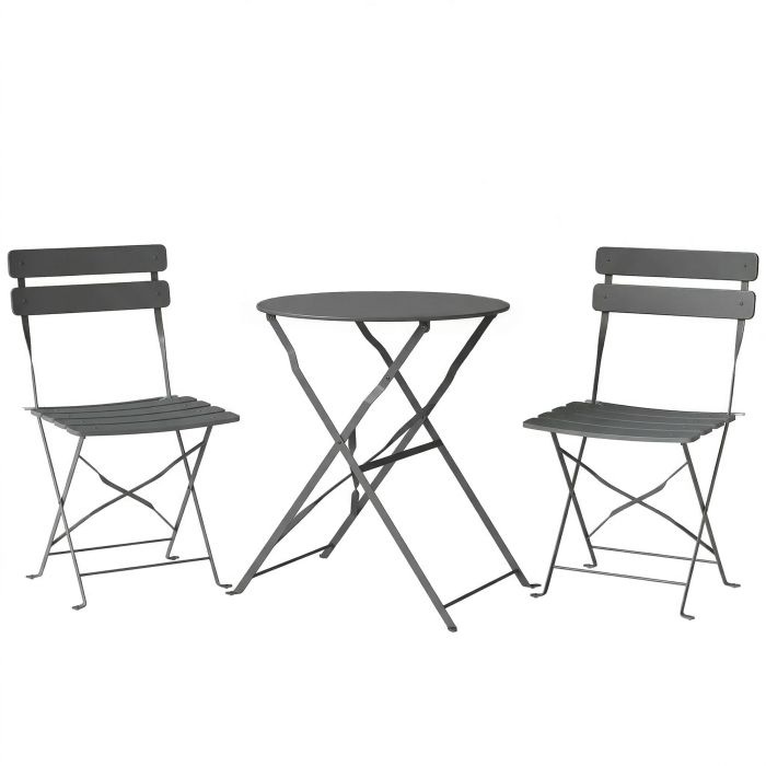 Wexcour Grey Metal Table and Chair Set - 42cm