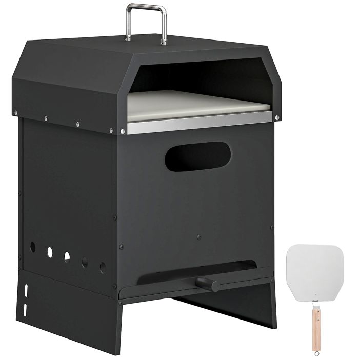 Cavena Black Stainless Steel Pizza Oven - 37.5cm