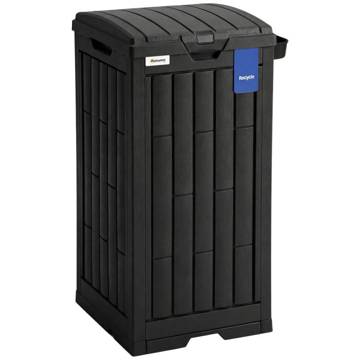 Foxia Black PP Waste Trash Bin - 41cm