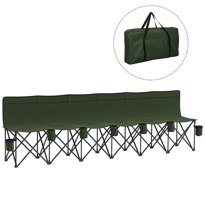 Jadis Green Metal Folding Camping 6 Seat Chair - 259cm