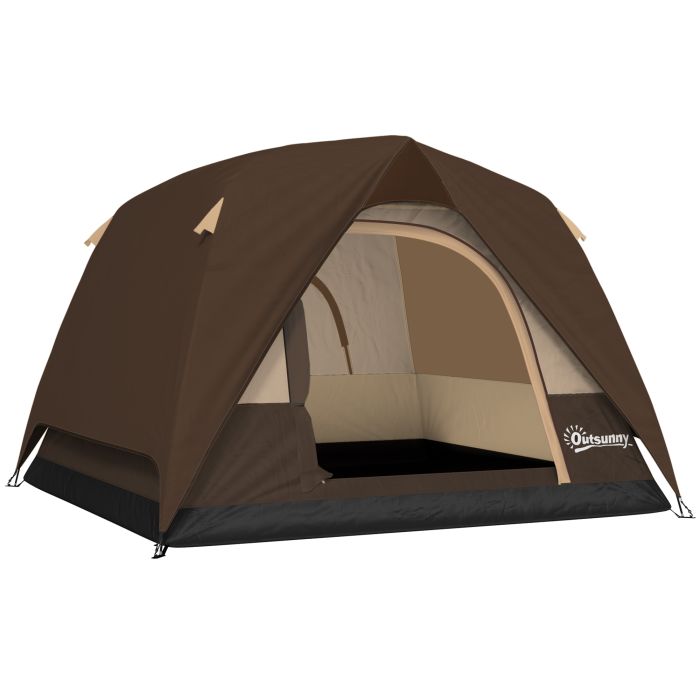 Yorbury Brown PE Camping Tent - 200cm