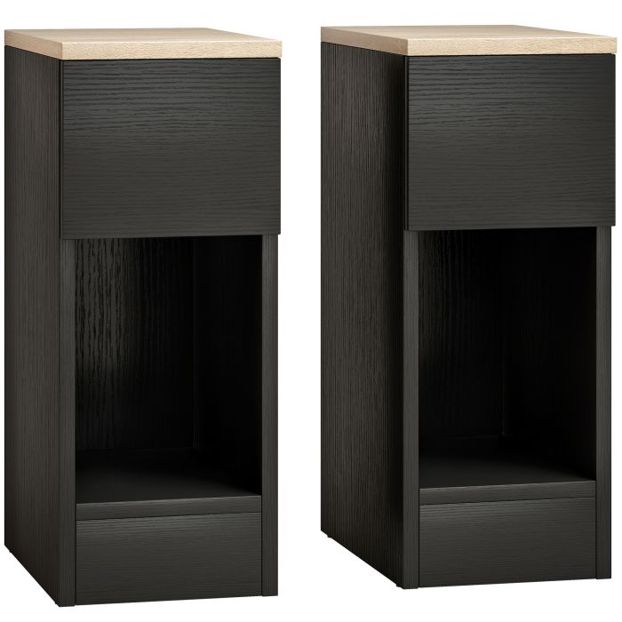 Luxton Black Bedside Table Set of 2 - 20cm