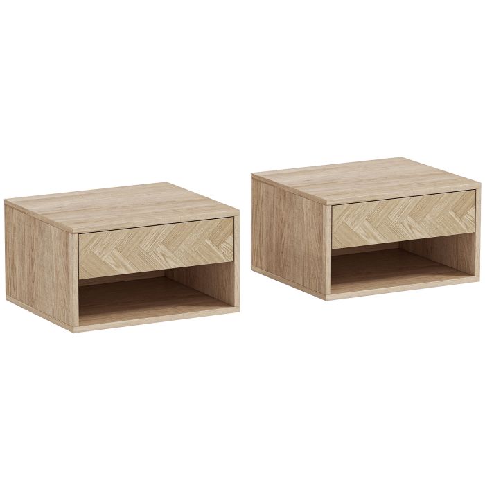 Stahall Natural Bedside Table Set of 2 - 37cm