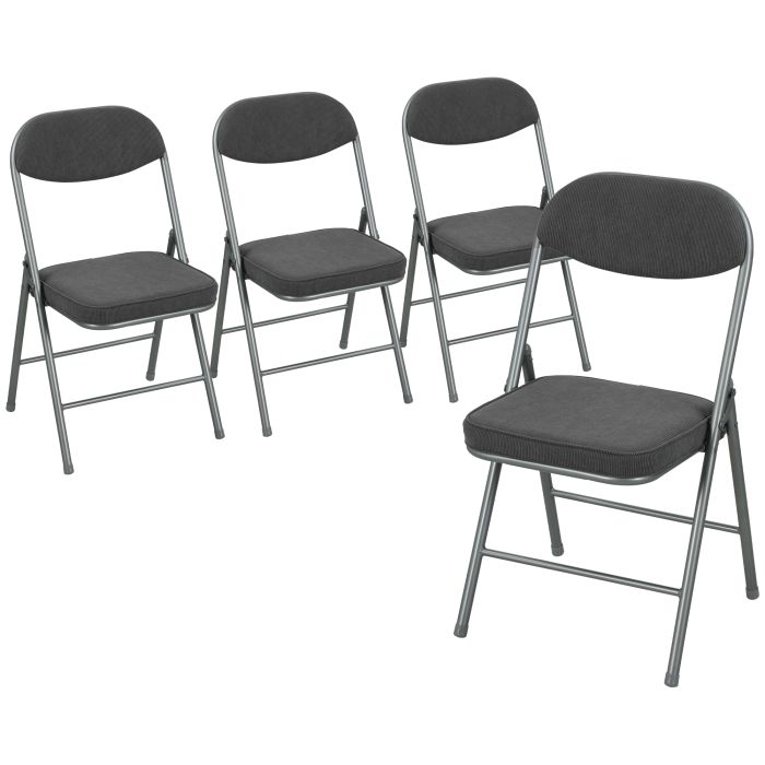 Brocarr Dark Grey Steel Camping Chair Set of 4 - 45cm