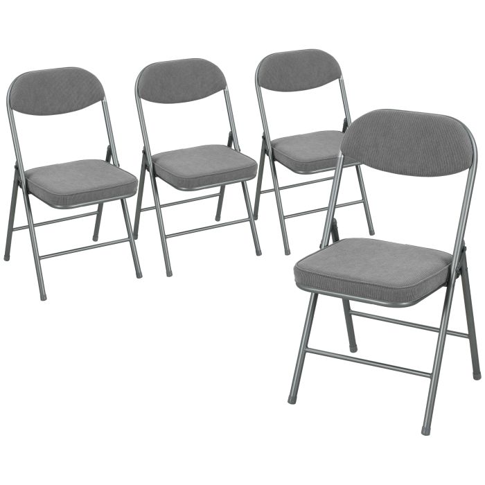 Brocarr Grey Steel Camping Chair Set of 4 - 45cm