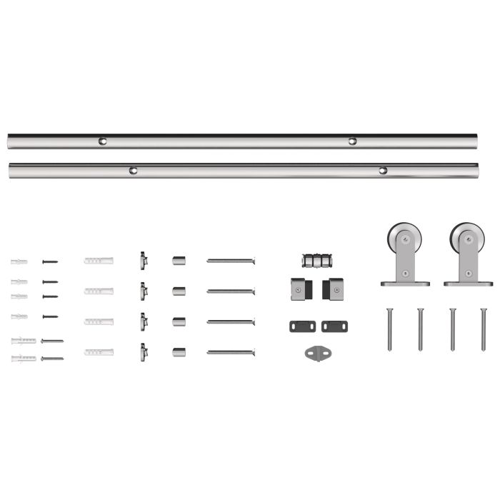 Glydene Silver Stainless Steel Sliding Door Kit 152cm