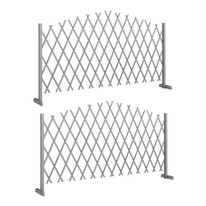 Broloft Dark Grey Fir Wood Expanding Fence Panel - 180cm