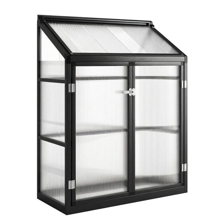 Norix Black Aluminium Greenhouse with Hinged Door - 55cm