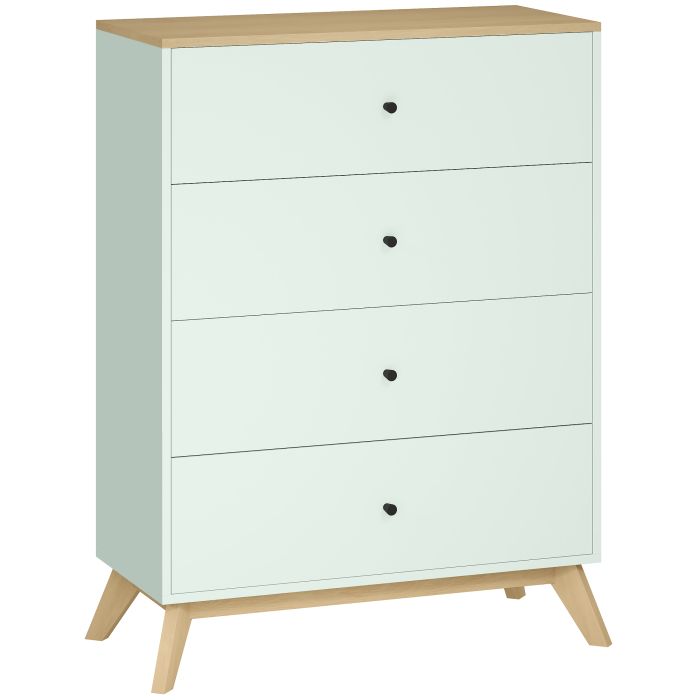 CHURCHILL Green Chest of Drawers - Medium-sized, 4 Drawers