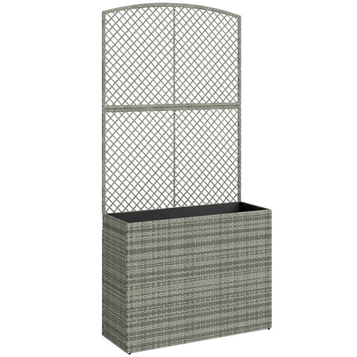 Dalthor Dark Grey PE Rattan Raised Planter - 80cm