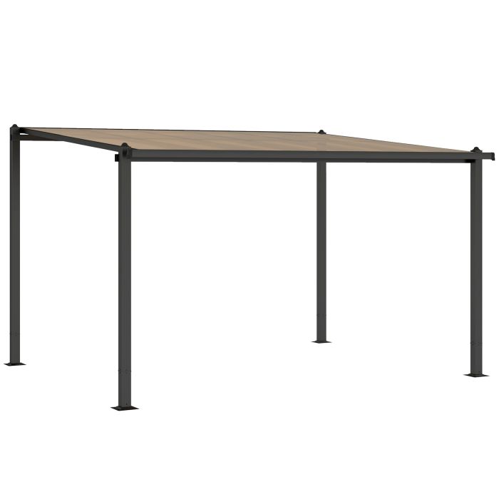 Caven Dark Grey Aluminium 3.6x3m Lean Pergola with PC Roof - 296cm