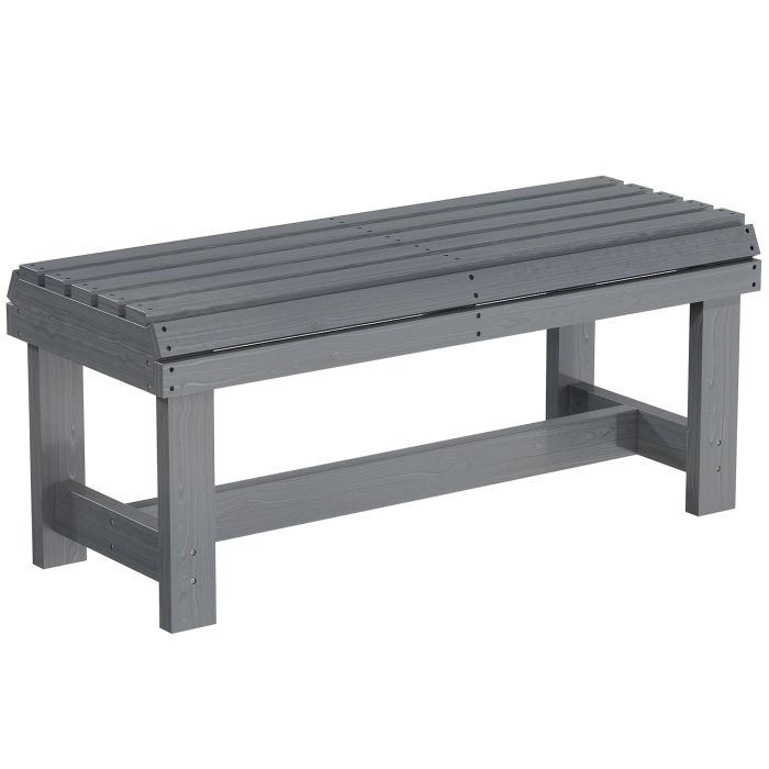 Camvale Grey Fir Wood Bench - 100cm