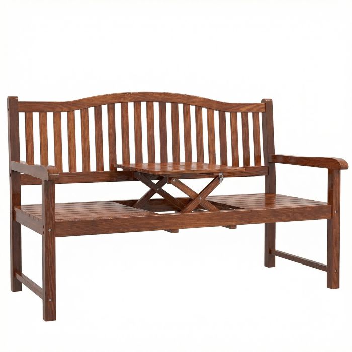 Cavar Fabric 3 Seat Bench - Light Brown
