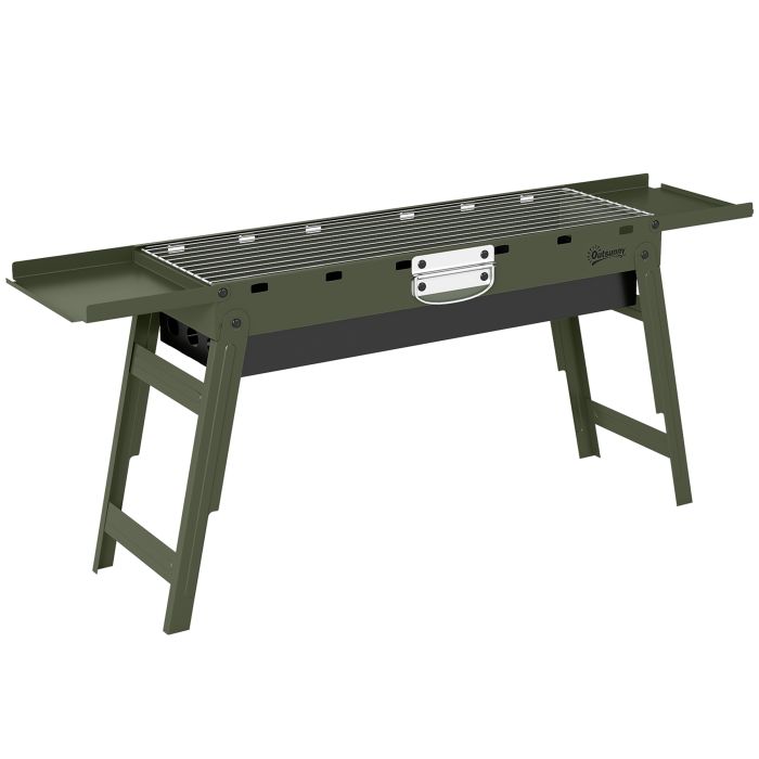 Harlyne Green Steel Foldable Charcoal Grill for Camping - 87cm