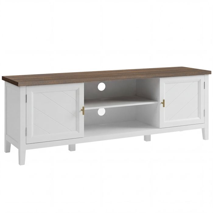 Jarar White TV Unit with 2 Open Shelves - 106cm