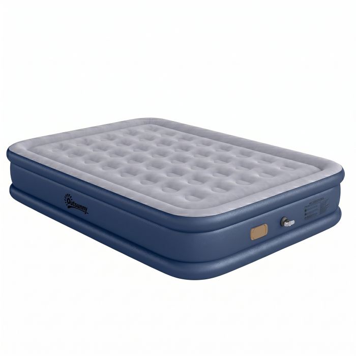 Yorford Double PVC Inflatable Mattress Air Bedframe - Grey