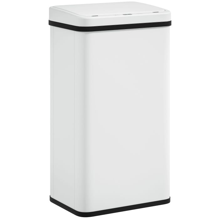 EASWICK 50L Stainless Steel Automatic Sensor Kitchen Bin with Soft Close Lid - White and Black