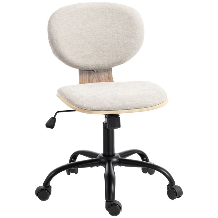 LEIGHTON Ergonomic Swivel Home Office Chair with Rocking Function and PU Wheels - Light Grey and Black