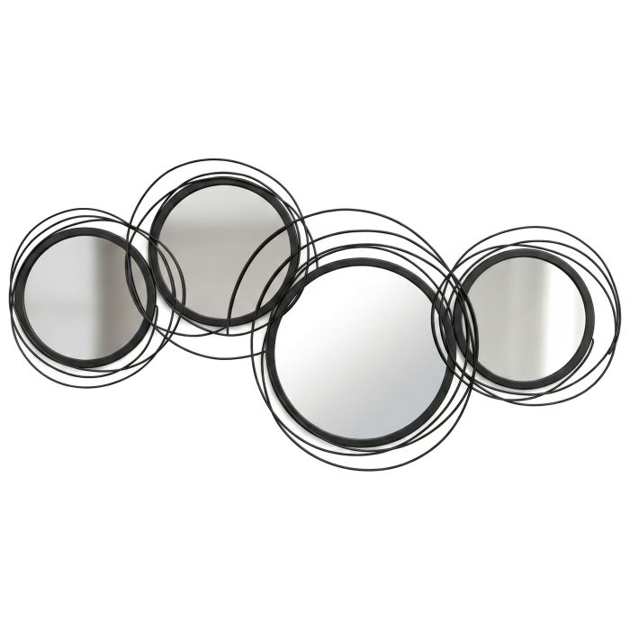 CAVERSHAM 56 cm Metal Wall Art Mirror for Living Room, Bedroom or Dining Room - Black