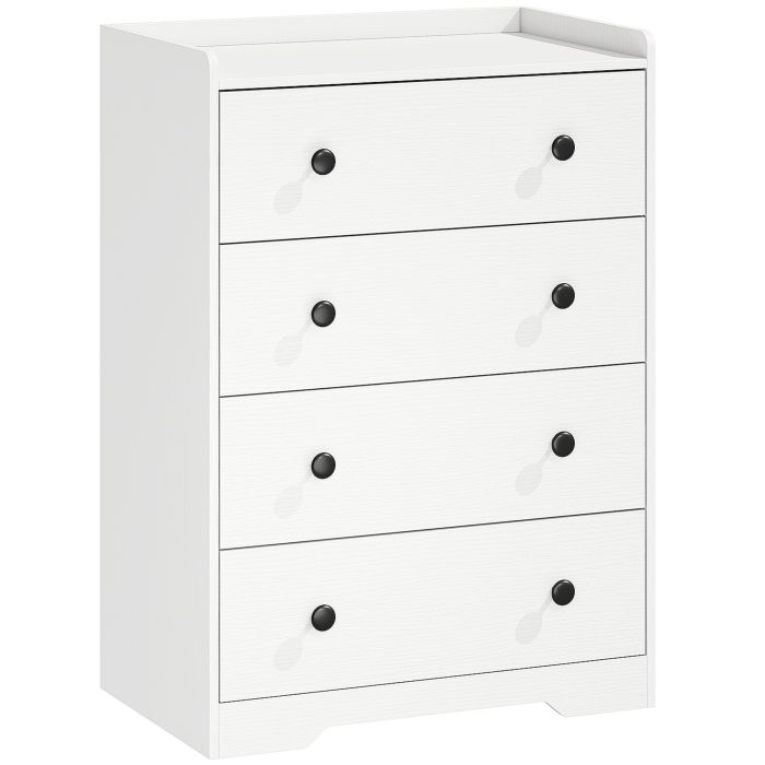 WEYBRIDGE White Chest of Drawers - Medium-sized, 4 Drawers