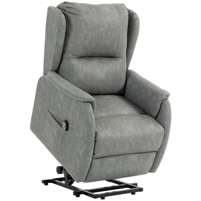 HOOKWOOD Dual Motor Power Lift Recliner Chair with Remote Control - Grey and Black