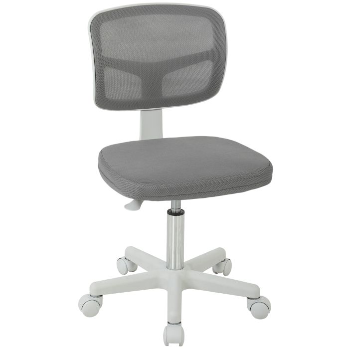 KNARESBOROUGH Small Armless Ergonomic Mesh Office Chair with Curved Back and Swivel Base - Dark Grey
