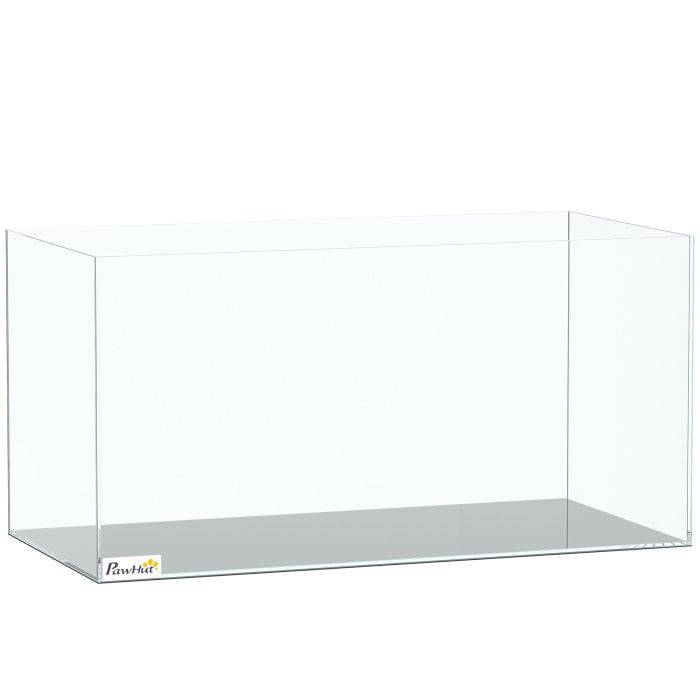 SEDBERGH 51L Bare Glass Fish Tank with Protective Base Mat for Fish and Shrimps - Transparent and Black