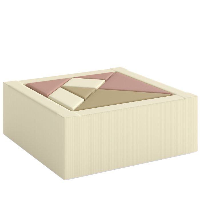 SHERINGHAM 9 Piece Kids Soft Play Foam Climbing Blocks with Removable Covers, Ages 3 to 6 - Cream, Red and Light Brown